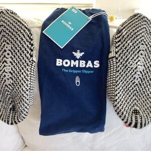 Bombas Black and White Gripper Slipper Socks
